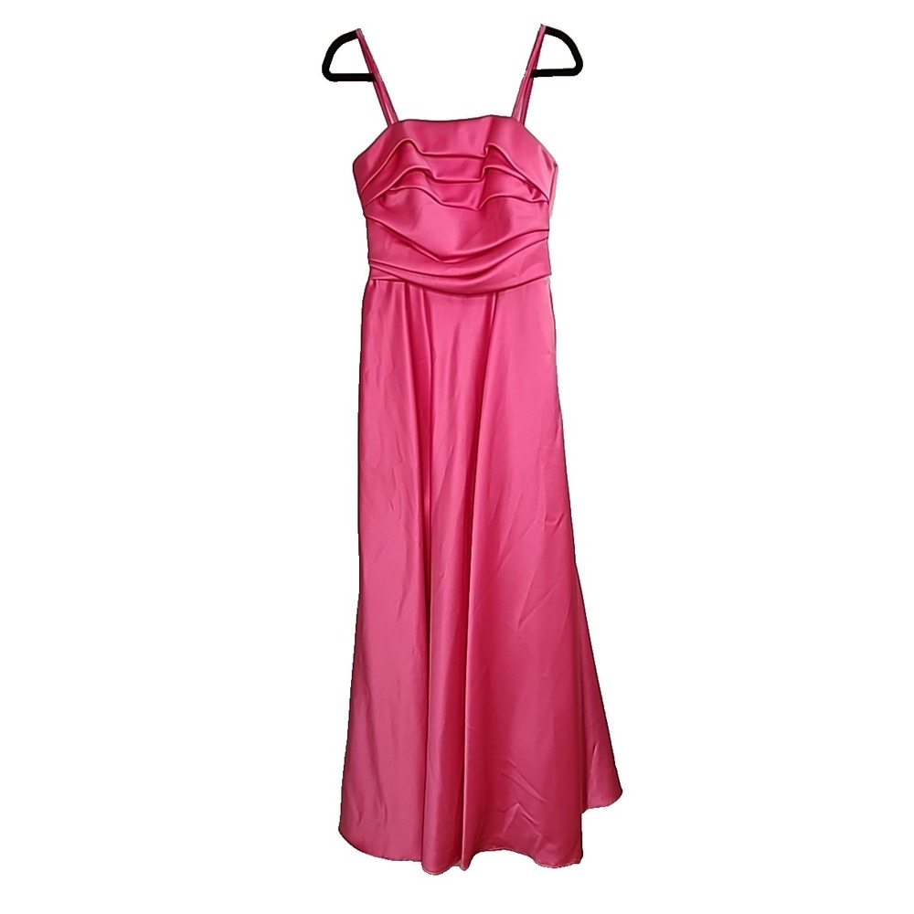 Vintage Formal/Prom/Evening Dress DE LARU BY SHEILA YEN Fuchsia Satin Women 9/10